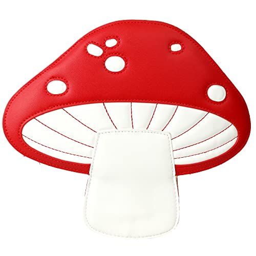 QiMing Mushroom Shoulder Purses,PU Lovely Botany CrossBody Bag for Girl Women