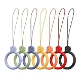 [SensaBliss] フィンガーストラップ スマホ ストラップ 携帯 落下防止リング 軽量デザイン カラフル配色 指輪の輪 首紐 携帯電話 ラップ スマホ/タブレット対応 手に優しいシリコン製 繰り返し使用OK（7個セット）