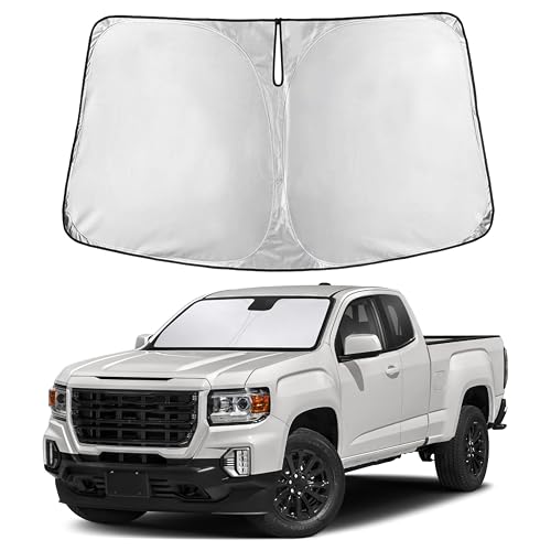 Image of EcoNour Windshield Sunshade Compatible for GMC Canyon 2015-2020 2021 2022, Sun Visor for Front Windshield & Window Sun Shade Cover, UV Heat Blocker & Protector, Car Accessories