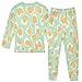 NUSTAPU Fashion Leopards Pajamas Unisex Soft Cotton Two Piece Set Long Sleeve Top Elastic Waist Pants Sleepwear Green Leopard 1 Year