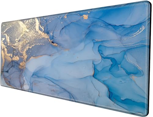 Image of 48 x 24 inch Mouse Pad Gaming Mousepad XXXXL Desk Mat Extra Large Desk Pad Giant Computer Mat Blue Marble 48 Inch Mouse Matt for Desktop Office Protector