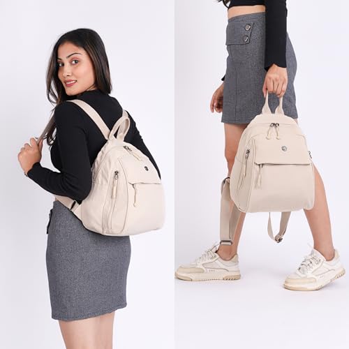 Image of TS WITH TECHSUN Women Mini Backpack | Water-Resistant Compact Bag for Travel, Daily Use & Casual Outings | Fits Only Essentials (L) 26CM X (W) 15CM X (H) 32CM