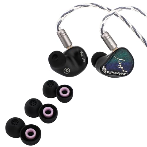Linsoul Xenns Mangird Tea PRO in Ear Monitor, 6BA+2DD Hybrid Earphone IEM & Kiwi Ears Flex Earbud Tips, Replacement Silicone IEM Tips, 3 Pairs, S/M/L Size