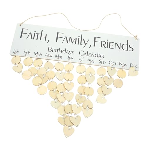 LOLIPPYY 木製ハンギングカレンダー 記念日掲示ボード 家族友人用誕生日リマインダー 壁掛けインテリアオーナメント