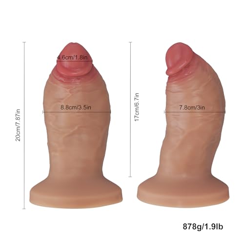 Image of Huge Thick Brown Dildo - 7.87 inch Girth BBC Dildos with Large Suction Cup, Realistic Big Dual-Density Silicone Dildos for Vagina Anal Play, Massive Adult Sex Toys & Games for Men Women Gay (Brown)