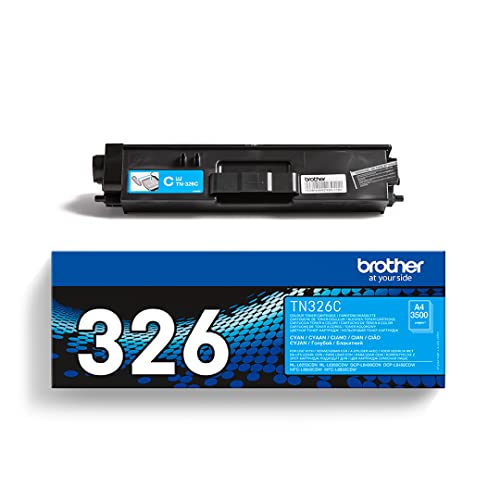 Brother TN326C Toner Originale, Alta Capacità, fino a 3500 pagine, per Stampanti DCPL8400CDN / DCPL8450CDW / HLL8250CDN / HLL8350CDW / MFCL8650CDW / MFCL8850CDW, Ciano