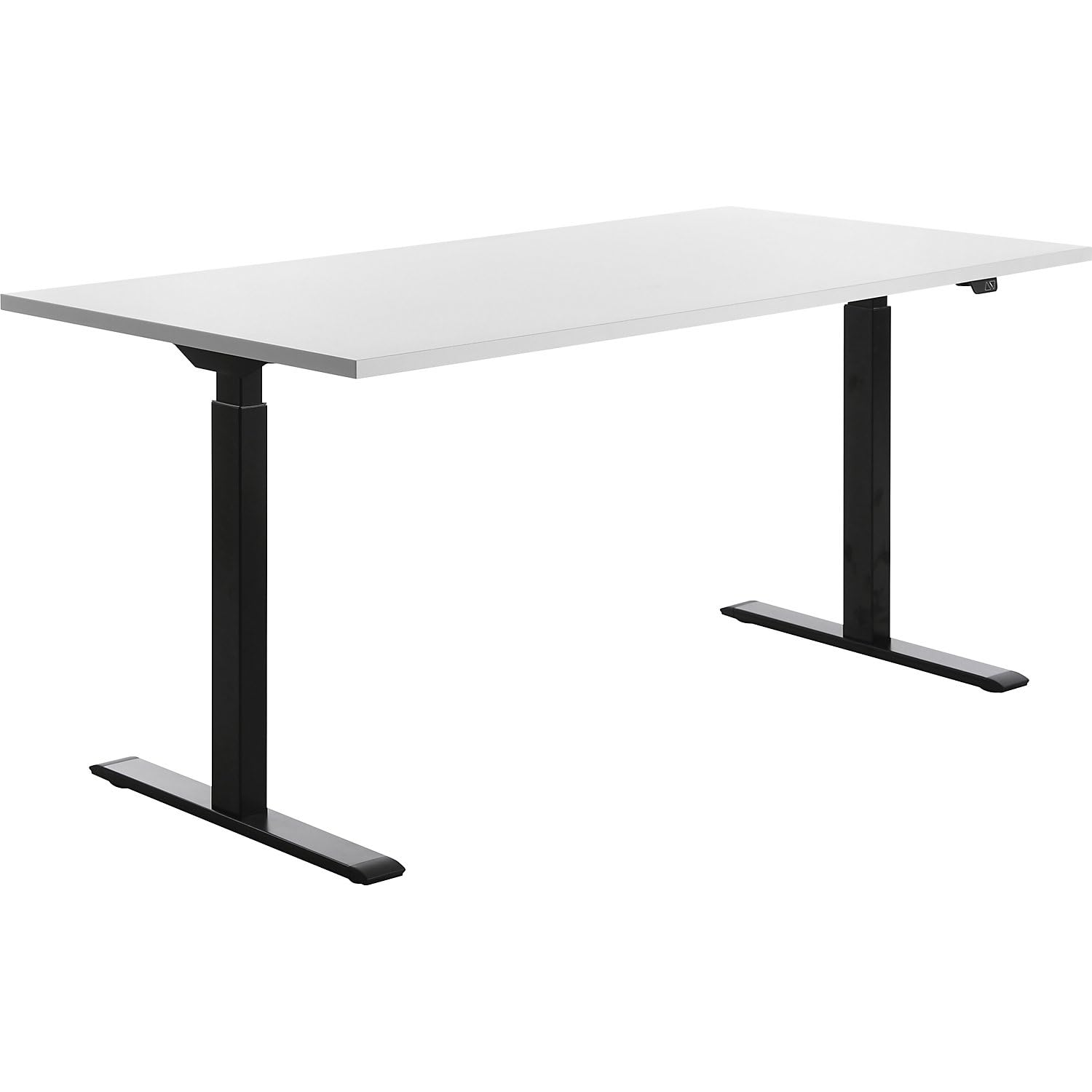 Topstar E-Table - Escritorio de Madera (Altura Regulable, 160 x 80 cm), Color Blanco y Negro