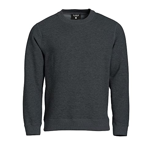 CliQue Unisex Classic Melange Round Neck Sweatshirt with Zip Pocket Anthracite Melange L