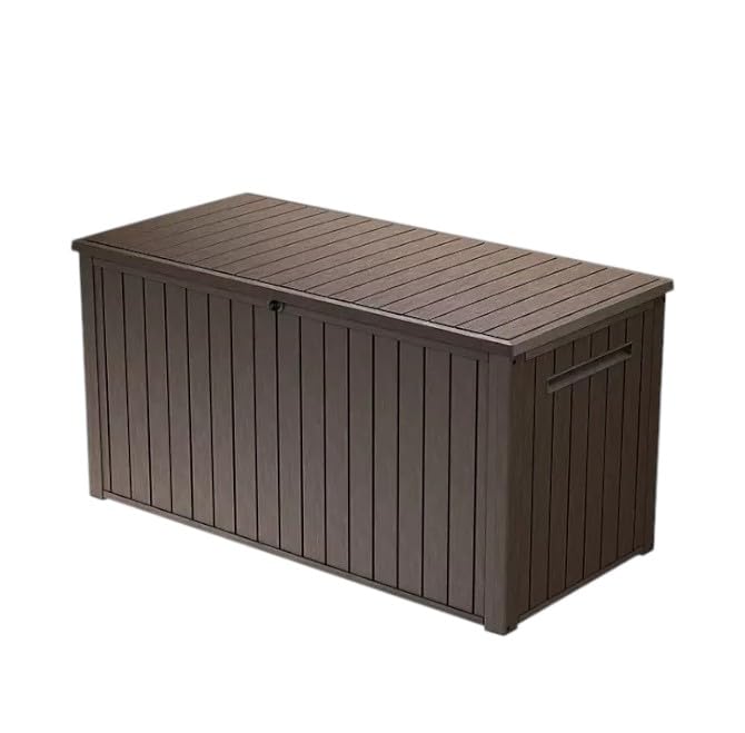 170-gallon outdoor storage deck box, weather-resistant, (brown)