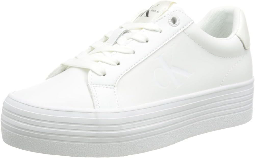 Calvin Klein Bold Vulc Flatf Laceup LTH Wn Yw0yw01144, Zapatilla Vulcanizada Mujer