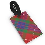 Étiquettes à Bagages Style écossais Clan Fraser Tartan Plaid Imprimé PVC Étiquette de nom Identifiant de Valise de Voyage Étiquettes d'identification Étiquette de Bagage Durable