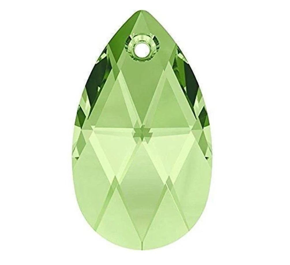 20pcs Czech Faceted Crystal Pear Chandelier Pendant Suncatcher 0.87" August Peridot Green Birthstone Drop Beads for Jewelry Craft CCE-16, 22mm Pear Pendant - 20pcs, Glass-image-16