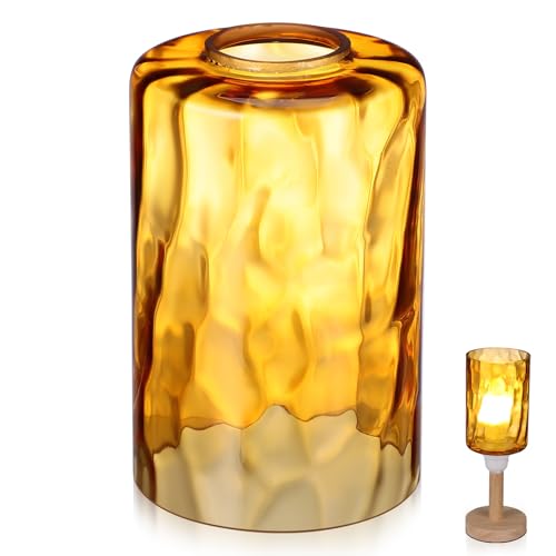 LOORGVEL Pantalla Colgante de Cristal Esmerilado Tipo Globo Textura Piedra Base E27 2 CM para Lámparas Pequeñas de Mesa y Pared Resistente al Calor Decoración para Hogar y Oficina