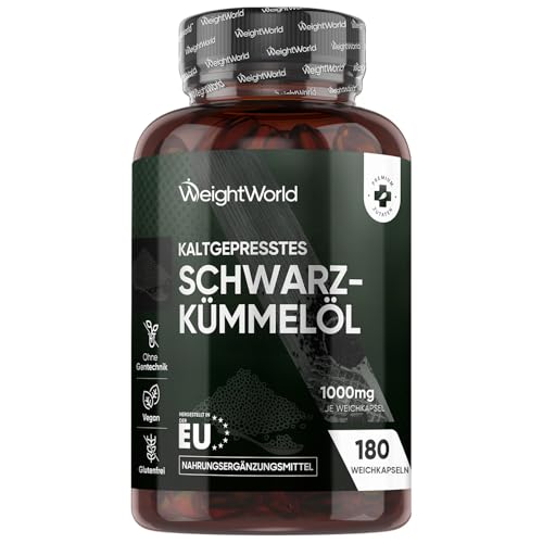 WeightWorld Schwarzkümmelöl Kaltgepresst Softgel - 1000mg pro Weichkapsel