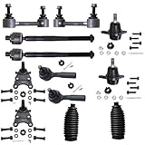 Detroit Axle - RWD 12pc Suspension Kit for 06-12 Chevy Colorado GMC Canyon w/Front Coil Springs, 2008 Isuzu i-370, Tie Rods Ball Joints Sway Bar Links 2006 2008 2009 2010 2011 2012 Replacement