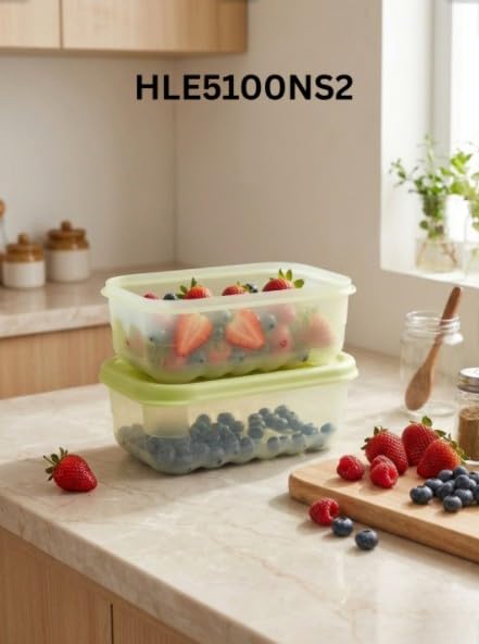 Image of LocknLock Fresh-Block Food Storage Container 330 ml Set of 2 | Storage Containers for Fridge | Vegetable & Fruit Storage Containers for Fridge, Airtight Storage, BPA Free, Microwave & Dishwasher Safe