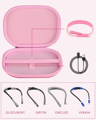 Image of Reading Light Case for Glocusent LITOM LEDGLE TSINGREE, Portable Book Light Case, Pink, Small