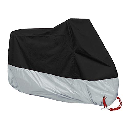 190T Waterproof Motorbike Cover, Waterproof UV Cover Motorcycles Vehicle Cover with Lock-holes for Indoor&Outdoor All Season 2XL