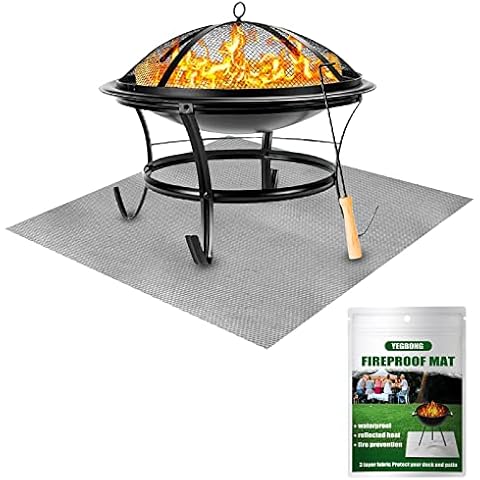 RESHUBO Fire Pit Mat, Alfombrilla para Fogatas Rectángulo Cover