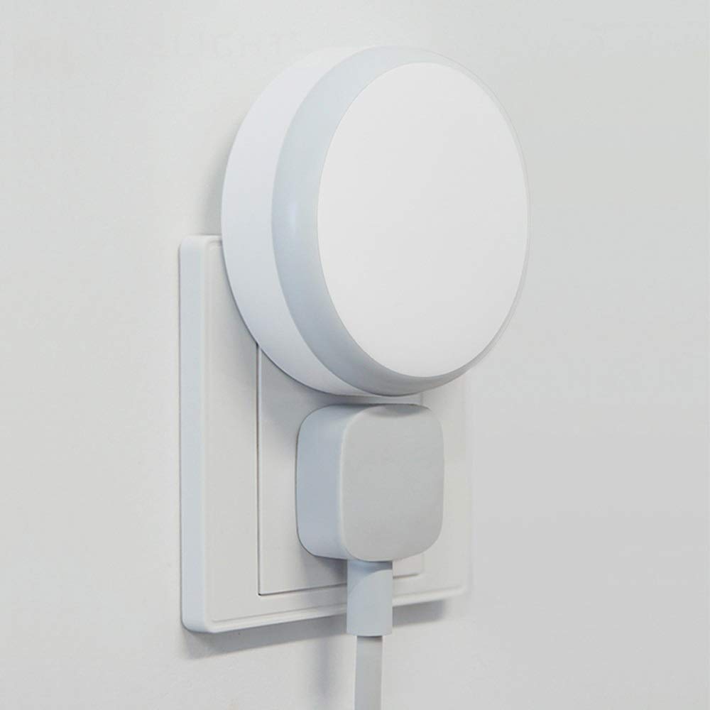 LDDENDP Socket Cover Induction Night Light (plug-in) LED Night Light Induction and Constant Light Mode With Dusk to Dawn Sensor Bedroom Bedside Living Room Bathroom Kitchen Corridor Stairs Daylight Wh