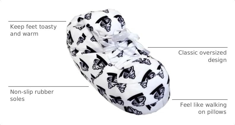 Image of Happy Feet Slippers Standard Sneaker Slippers for Men, Women, and Kids - Women Shoes, Gifts for Women, As Seen on Shark Tank - Classy Oversized House Slippers for Women with Non-Slip Rubber Soles