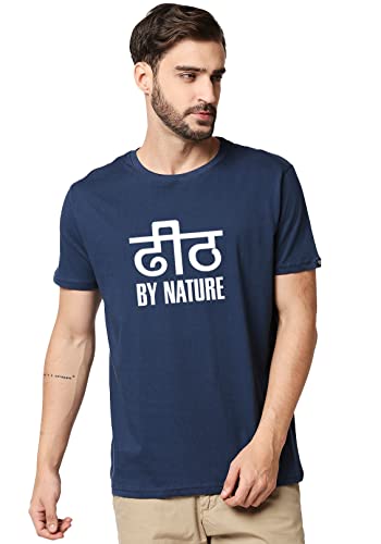 Image of Wear Your Opinion Men's Cotton Half Sleeve Graphic Printed T-Shirt(Dhith, 3XL, Navy Blue)