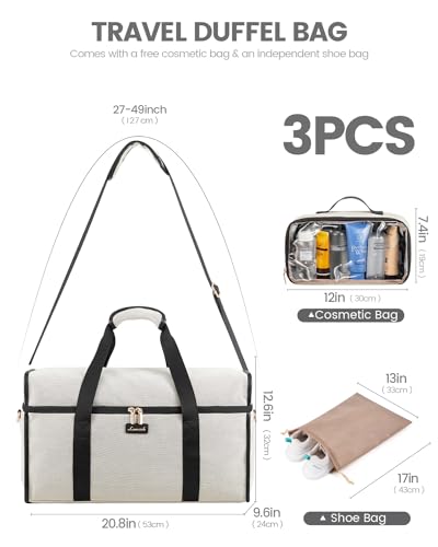 Foto de LOVEVOOK Bolsa de viaje para mujer, bolsas de viaje para mujer, bolsas de lona de mano para aviones, bolsa de noche con bolsa de artículos de tocador, bolsa de hospital para trabajo de parto y parto (imagen 5)