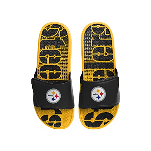 FOCO Mens Nfl Team Logo Athletic Gel Slides SANDAL, Gradient Wordmark, 7-8 US2