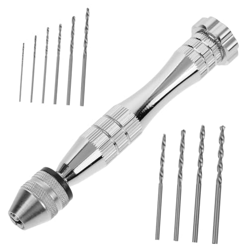 IWOWHERO Manual Hand Drill Set Precision Tools for Wood Plastic Diy Projects Walnut Model Hole Puncher