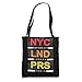New York London Paris Tote Bag