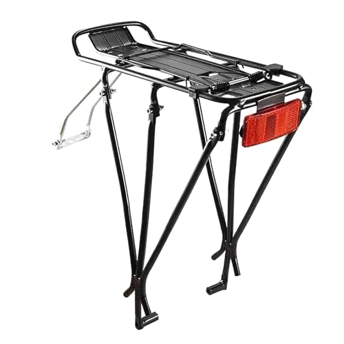 Hanured Portaequipajes Bicicleta, Portabultos Bicicleta Trasero, Bicicleta Accesorios Soporte de Equipo, Bicicleta Portador Estante con Reflector