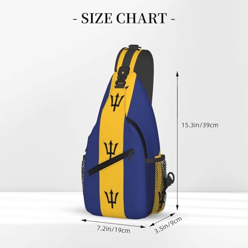 Cross Chest Bag Diagonally - Quality, Durable, and Spacious Shoulder Bag for Men and Women Flag of Barbados Prints2