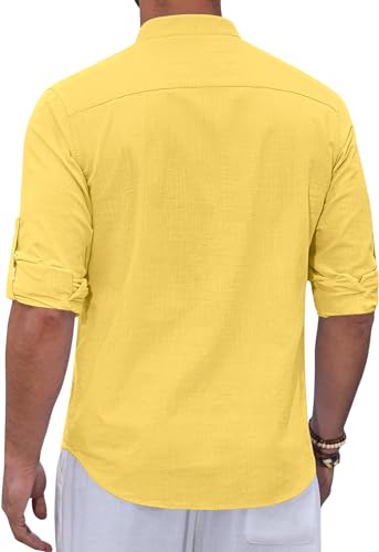 Image of Zombom Men's Kurta || Chinese Collar Long Sleeves || Straight Hip Length Kurtas || Short Kurta for Men || for Festival || Function || Occasion Wear Fancy Kurta for