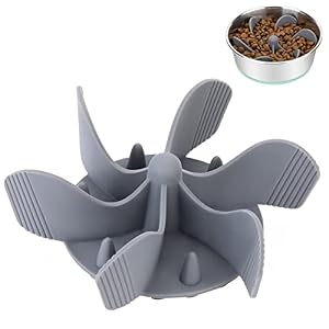 Keegud Slow Feeder Dog Bowls Insert 38 Octopus Suction Cups Super Firm Slow Eating Dog Bowl Cuttable for Large Breed and Small Size Dog Compatible with Regular and Elevated Dog Bowls