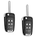 KeylessOption Keyless Entry Car Remote Uncut Flip Key Fob Replacement for OHT01060512 (Pack of 2)