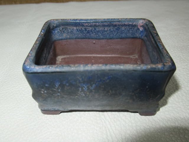Amazon.co.jp: 1970年頃東京 植松陶翠 陶翠 海鼠釉 四方鉢 盆栽鉢 豆鉢