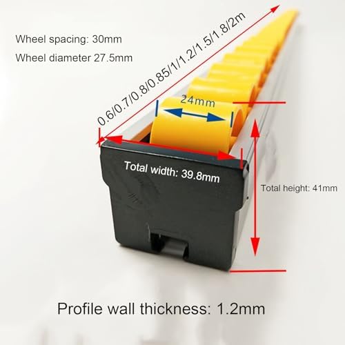 1.2m Flow Rack Conveyor Roller with Plastic Wheels - Heavy-Duty Aluminum Slide Rail for Smooth Pallet Handling, Perfect for Warehouse & Logistics Operations