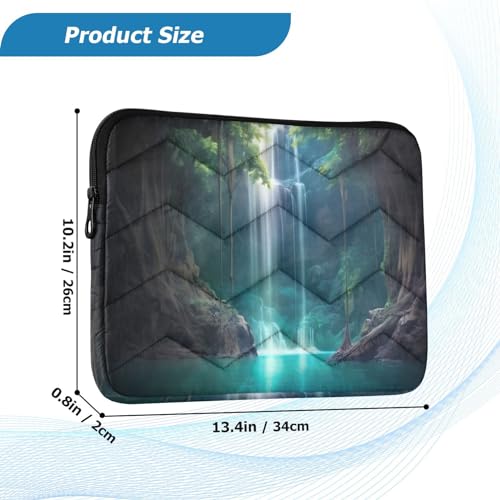Funda para portátil 13-14 pulgadas con paisaje de cascada y diseño impermeable miniatura 3