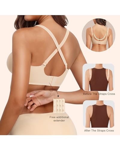 Image of Jelly Bras for Women Wireless Halter /U-Back /Cross No Underwire Push Up Bra