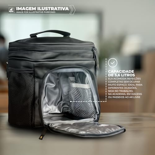 Gshield Bolsa Térmica 3,6 Litros com Alça de Ombro e 2 Compartimentos Ideal para Marmita, Lanche, Vi