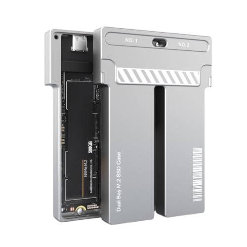 Caja externa Dual NVMe/SATA M2 SSD con USB3.2 10Gbps miniatura 1