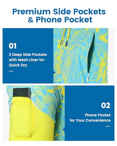Image of maamgic 2 in 1 Mens Swim Trunks 7 Inch Swim Shorts Swim Suits Board Shorts