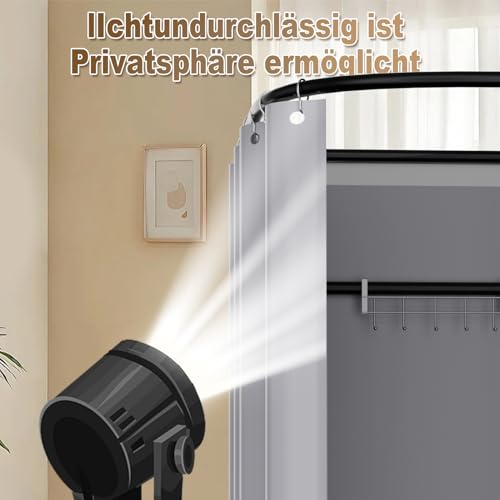 LXSEHN Umkleidekabine Freistehend, U-Form Bewegung Spur Umkleideraum, Bodenstehende Tragbarer Sichtschutz, Schattierung umkleide Öse Eisenhalterung, für Büro Einkaufszentrum