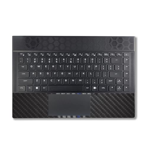 Image of MightySkins Carbon Fiber Skin Compatible With Alienware X14 R2 (2023) Full Wrap Kit - Thin Blue Line | Protective Durable Textured Carbon Fiber Finish | Easy To Apply & Change Styles | Made in the USA