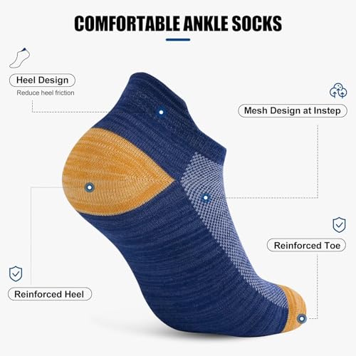 8 Pack Ankle Socks for Men Women, Cotton Breathable Thin Low Cut Short Socks for Casual, Daily Wear3