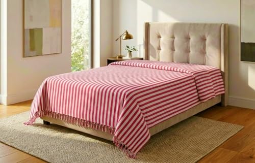 Image of Khadi Handloom Handmade 210TC Single Bed Sheet Cotton 7.5X5 feet Superfine Premium Cotton bedsheet Single Bed Single Pack