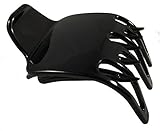 Parcelona French Paw Black Wide Covered Spring Side Slide In Jaw Yoga Hair Claw Clip