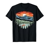 Kayaker Trees & Mountains Paddling Kayak Vintage Paddling T-Shirt