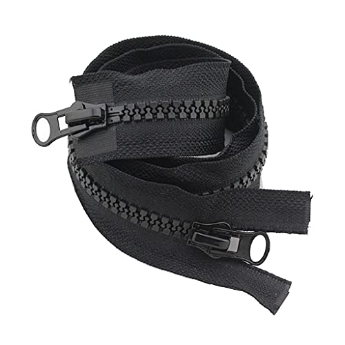 cremallera, Cremalleras negras de doble extremo abierto, 60 cm-5 m, cremalleras deslizantes cara for coser mosquiteras, 1 unidad(500cm)