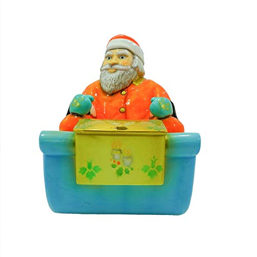 Trineo de resina de Papá Noel naranja y turquesa para exterior e interior, 60 x 115 x 110 cm para shooting decoración navideña
